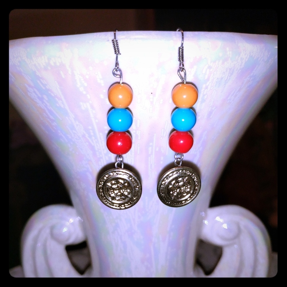 Handmade Vintage Button Earrings
